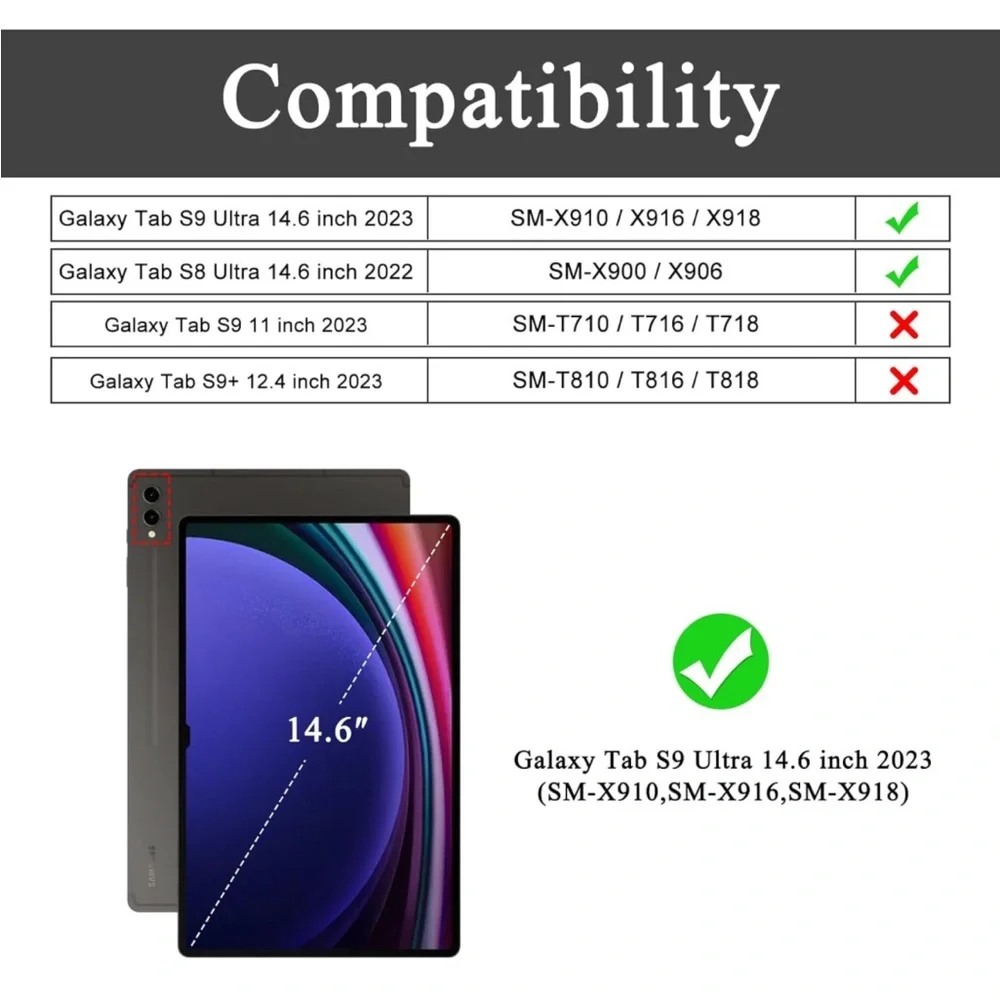 Soke Case for Samsung Galaxy Tab S9 Ultra 2023 / S8 Ultra 2022 w S Pen🖊️Holder